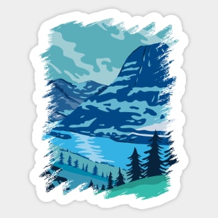 Glacier National Park and Kintla Lake Sticker